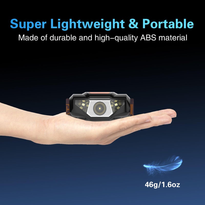 COSOOS Mini LED Headlamp Flashlight with Carrying Case, 1.6oz Lightweight Small Head Lamp Waterproof Running Headlamp, Bright Headlight for Adults, Kids, Camping, Reading (NO AA Battery) - Image 4